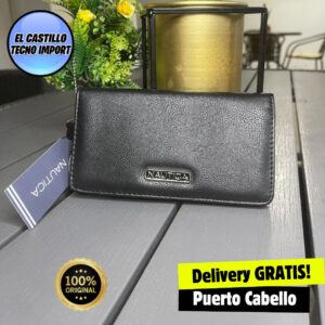 Tarjetero Nautica Negro Liso