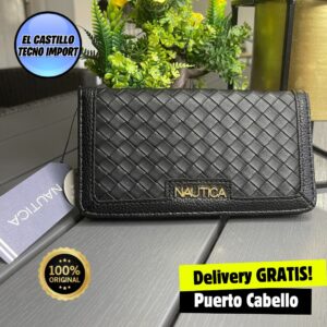 Tarjetero Nautica Negro Tejido