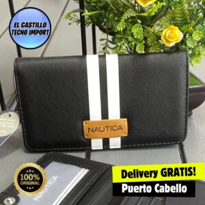 Tarjetero Nautica Negro y Blanco