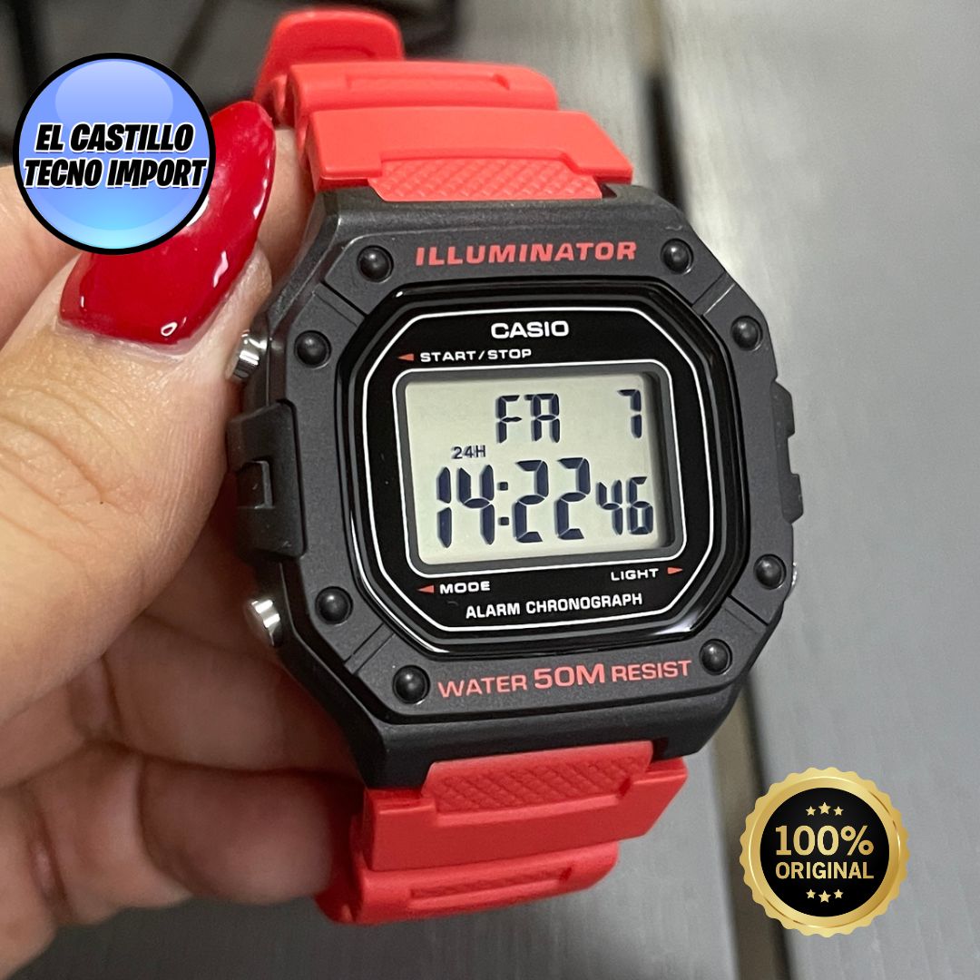 Reloj Casio W218 Rojo - Image 2