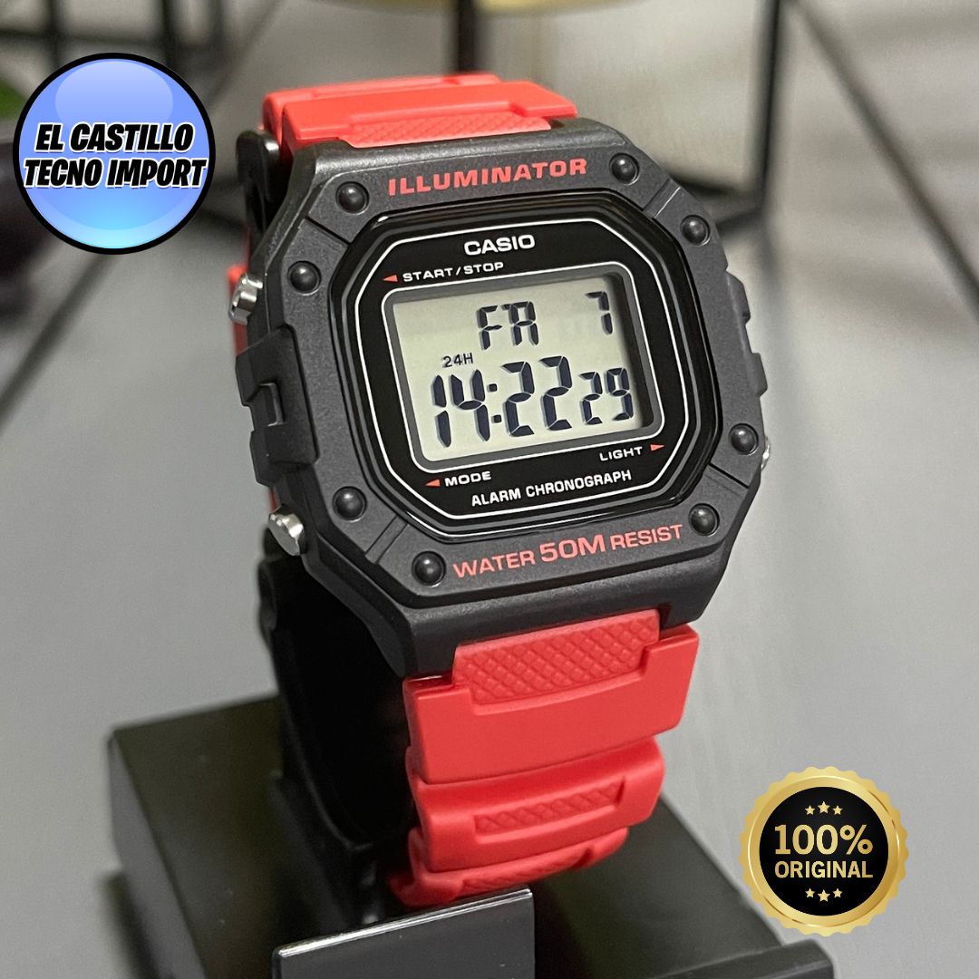 Reloj Casio W218 Rojo
